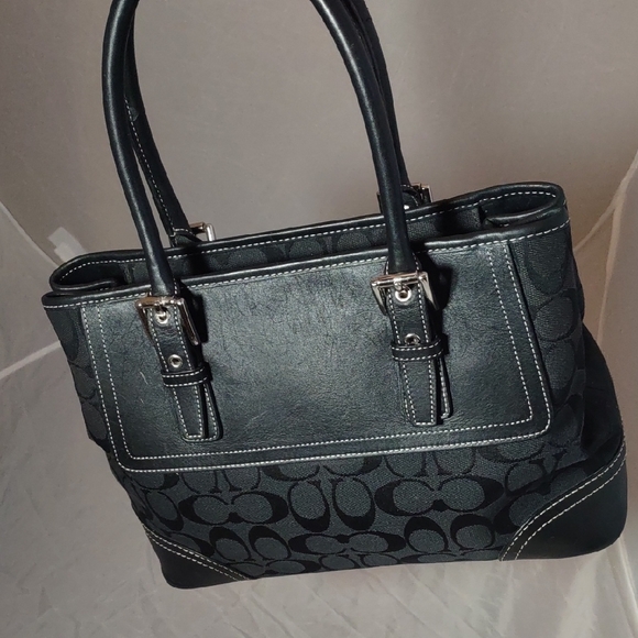 Coach Black Monogram Tote Bag - Picture 5 of 11